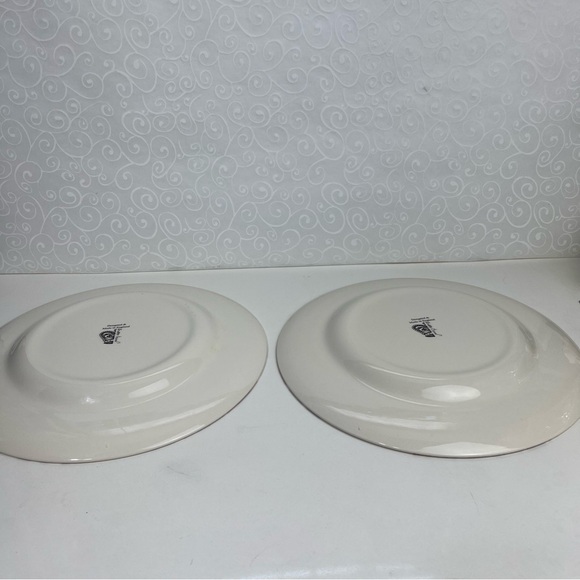 2 Andrew Tanner Royal Stafford Clematis Red Gray Flowers Dinner Plates 11” - Picture 6 of 6